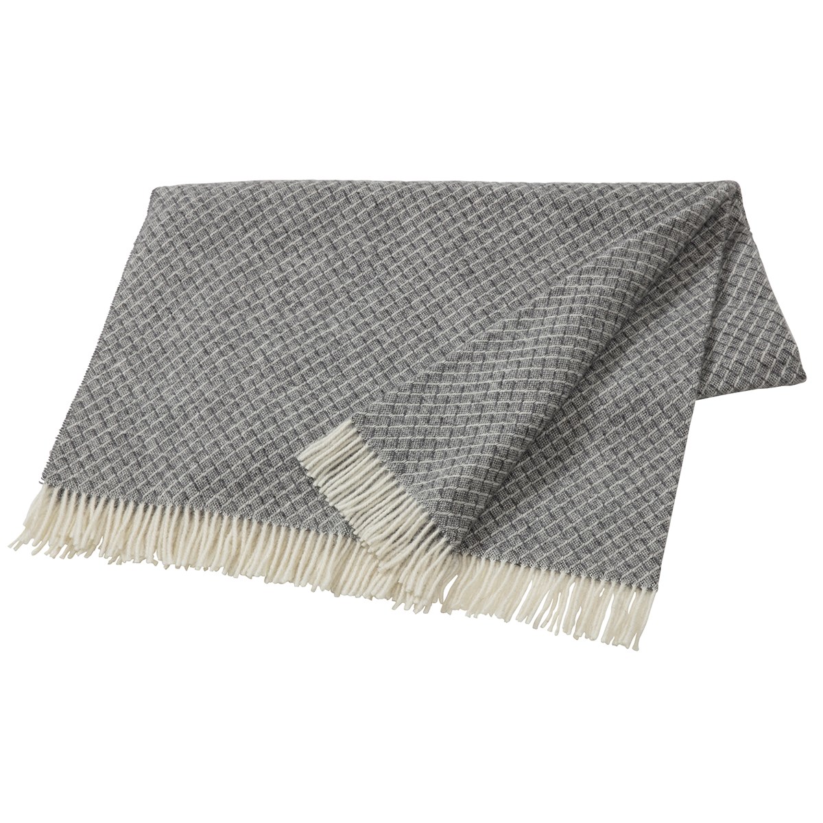 Scandi Living Wicker uldplaid Grey