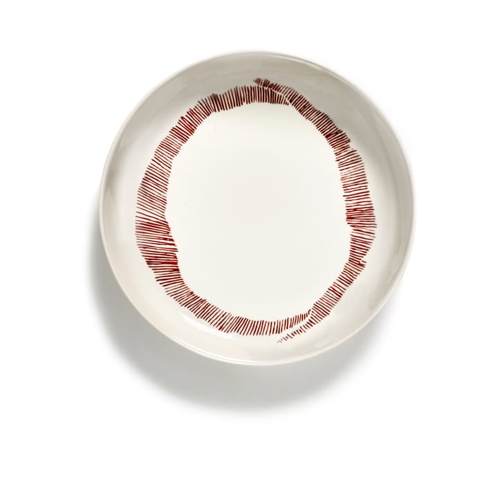 Ottolenghi Feast dyb tallerken Ø22 cm 2-pak, White stripes-red Serax