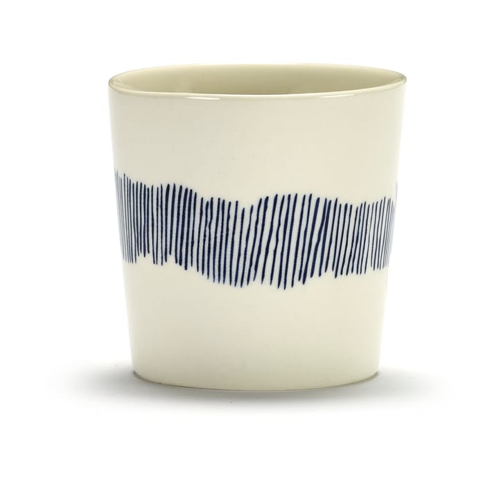 Ottolenghi Feast kaffekop 25 cl 4-pak, White stripes-blue Serax