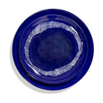 Ottolenghi Feast tallerken M Ø22,5 cm 2-pak - Dark blue stripes-white - Serax