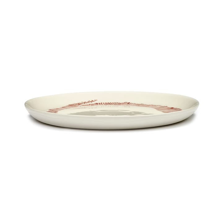 Ottolenghi Feast tallerken M Ø22,5 cm 2-pak, White stripes-red Serax