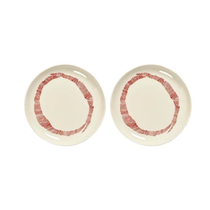 Ottolenghi Feast tallerken S Ø19 cm 2-pak - White stripes-red - Serax