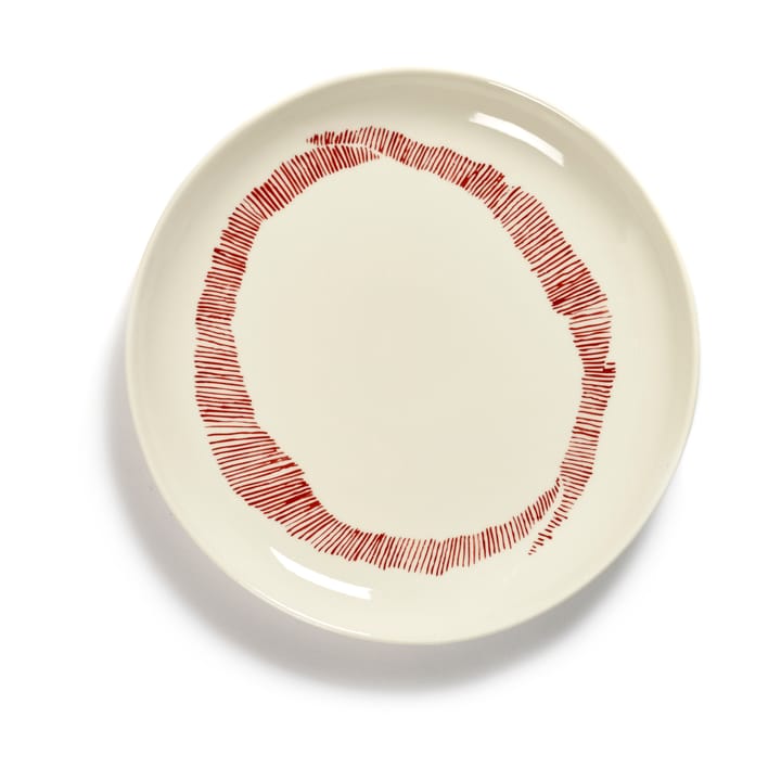 Ottolenghi Feast tallerken S Ø19 cm 2-pak, White stripes-red Serax