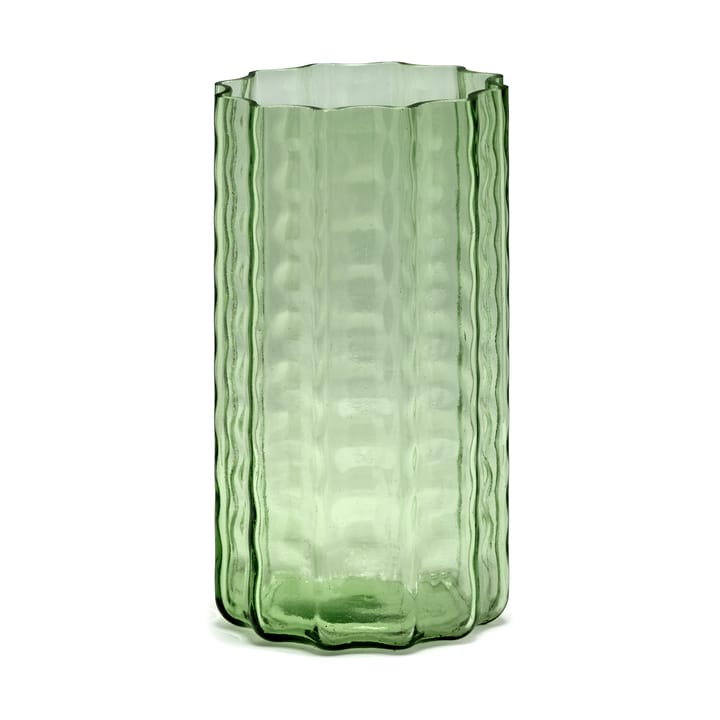 Waves 01 vase 21 cm, Green-clear Serax