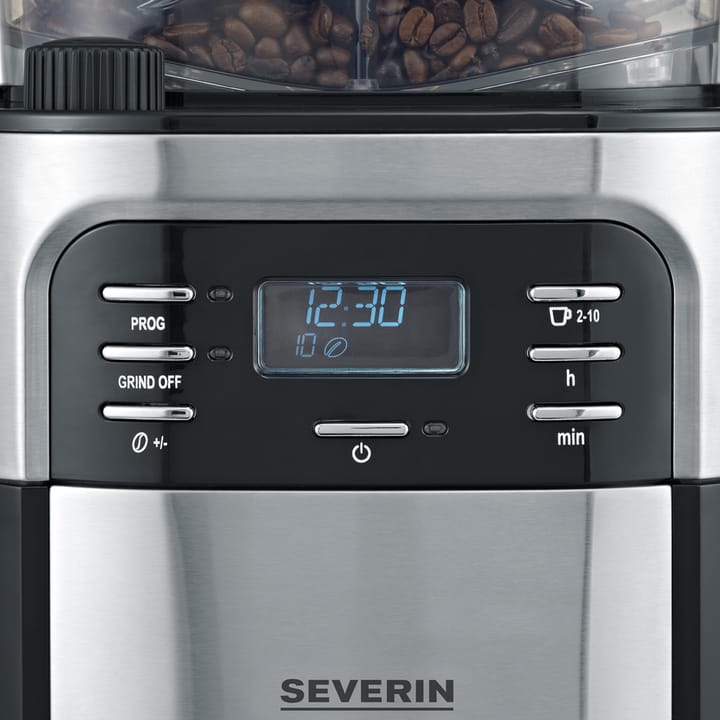 Severin KA 4810 kaffemaskine med kværn 10 kopper, Sort Severin