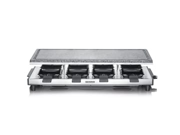 Severin RG 2374 raclette med sten 8 pander - Sølv - Severin