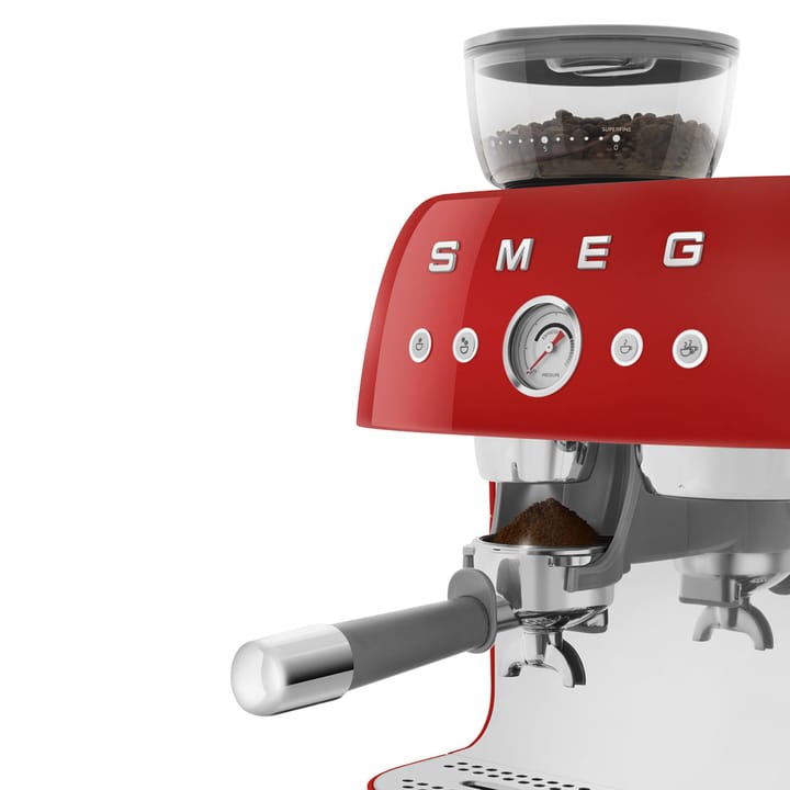 Smeg 50's Style espressomaskine med kaffekværn, Rød Smeg