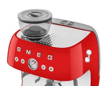 Smeg 50's Style espressomaskine med kaffekværn - Rød - Smeg