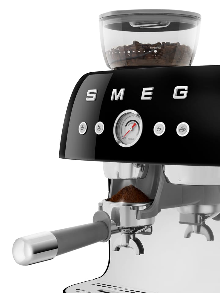 Smeg 50's Style espressomaskine med kaffekværn, Sort Smeg