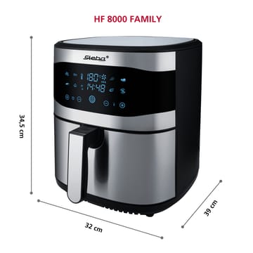 Steba HF8000 Family airfryer 8 L - Rustfrit stål - Steba