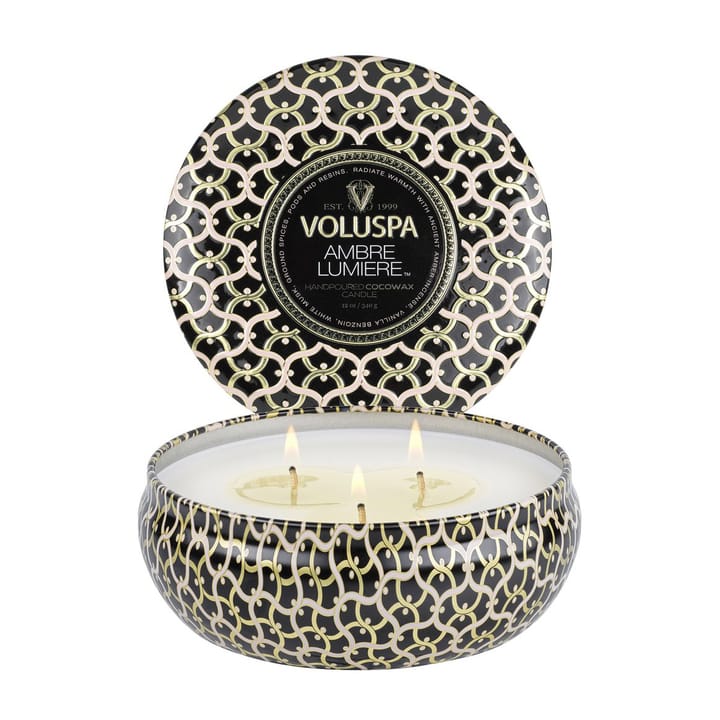 Maison Blanc 3-wick Tin duftlys 40 timer, Ambre Lumiere Voluspa