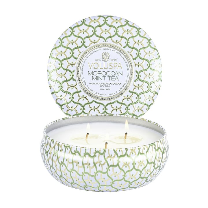 Maison Blanc 3-wick Tin duftlys 40 timer, Moroccan Mint Tea Voluspa